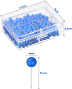 WILLBOND 500 Pack Map Push Pins Map Tacks Small Round Head Push Pins Thumb Tacks for Travel Picture Photo Bulletin Board Wall DIY Craft School Office Home(Blue,1/8 Inch)