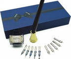 Plotube Wooden Pen Calligraphy Set - Dip Pen Gift Writing Case - Black Ink Bottle & Golden Holder & 11 Nibs and Beginner's Manual