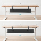 Oxford Cloth Under Desk Cable Management Tray,No-Drill 48" Desk Cable Management Organizer with Clip/Screw Installation,Holds Up to 70 lbs,Fabric Cable Management for Home,Office & Gaming Computer