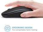 VssoPlor Wireless Mouse, 2.4G Slim Portable Computer Laptop Mouse with Nano Receiver Quiet Silent Optical Mice for Notebook, PC, Laptop, Computer-Black