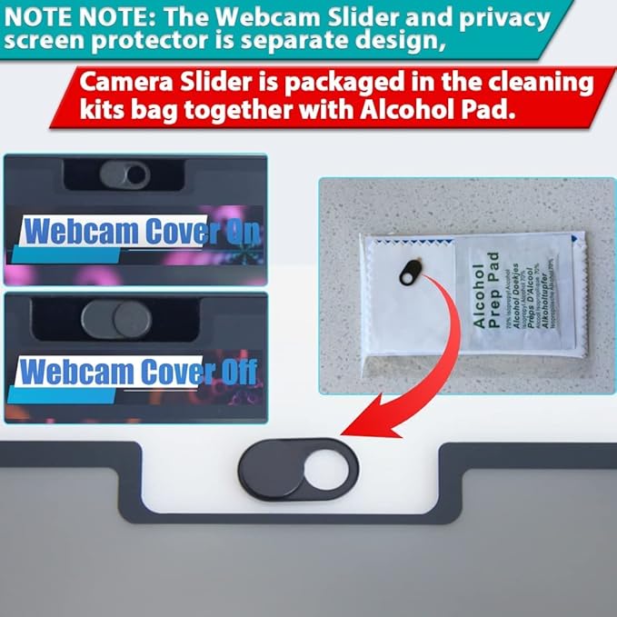 MacBook Privacy Screen Protector - Removable HD Filter, Bubble-Free, Webcam Cover for MacBook Pro 13