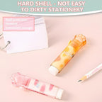 Retractable Pencil Eraser, Cute Erasers,Kawaii Cat Paw Eraser,Suitable for School Home Office Supplies, 4Pcs