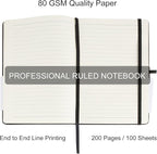 LYDTICK 20 Pack Journals for Writing College Ruled Notebooks Journal in Bulk, Hardcover Notebooks (200Pages) for Note Talking, Lined Bullet Journals for Home School Office, 5.7"x8.4", Black