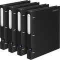 MUKAWA 1 Inch 3 Ring Binder, D-Ring Binder Holds 250 Sheets, PP Cover with Writable Spine Label, Lay-Flat Design, Letter Size 8.5x11, Lightweight for School, Office & Home Organization, 4 Pack, Black