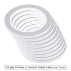 cridoz Double Sided Adhesive Tape, 9 Rolls Double-Side Craft Tape for Card Making, Scrapbooking, DIY Crafts and Office School Stationery Supplies (1/4 Inch, 25 Yards Per Rool)