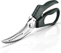 IOPIDHO Heavy Duty Poultry Shears, Kitchen Shears with Non-Slip Handle & Safety Lock, All Purpose Kitchen Scissors for Chicken, Meat Cutting, Turkey, Fish, Vegetables, Spring Loaded, Dishwasher Safe