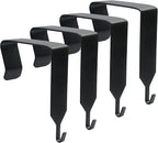 OSVJE 4 PCS Over The Door Hook, Universal Cubicle Hangers Metal Partition, Office Hook for Hanging File Bins/Keys/Whiteboard (Black)