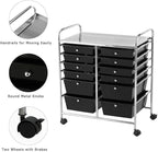 Giantex 12 Drawer Rolling Storage Cart Tools Scrapbook Paper Office School Organizer (Black)