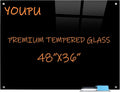 Magnetic Glass Writeboard 48"x36" Premium Tempered Dry Erase Boards Wall Mounted Frameless Whiteboard Bulletin Message Boards (Black)