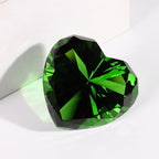 Emerald Crystal Diamonds Paper Weights with Gift Box,80mm Chaos Emeralds Heart Shape Real Crystal Big Diamond Glass Green Gems Paperweight,Birthday Anniversary Women Her Valentine's Day Gifts
