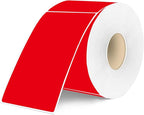 3×5 Inch Red Removable Thermal Labels,Waterproof Thermal Label,240 Sheets per Roll with Perforated Lines