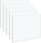 (5-Pack) Engineering Graph Paper Pads, 11x17 Quadrille 125 Sheets/250 Pages Grid Paper for Drafting, Engineering, Blueprint Drawing, 4x4 Blue Quad Rule, 100gsm White Paper