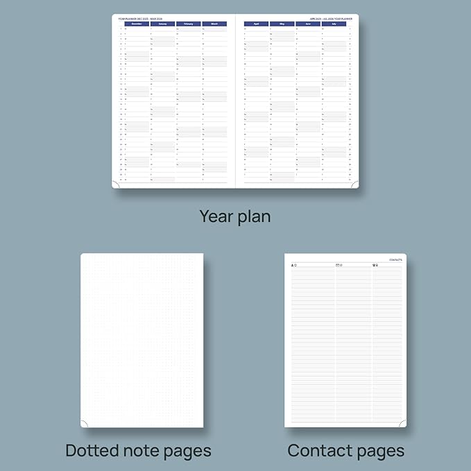 POPRUN Monthly Planner 2026-2027 (Large-8.25'' x 11.75''), 16 Months Calendar(Dec 2025-Mar 2027) Appointment Book with Stair Tabs, Inner Pockets, Pen Holder, PU Leather Softcover - Burgundy