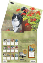 Lang Cats in the Country 2026 Wall Calendar – 13.4" × 12", 12-Month Calendar with Stapled Binding, Linen-Embossed Art by Susan Bourdet, Rural Feline Imagery