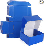 PHAREGE 8x8x4 inch Gift Shipping Boxes Bulk 25 Pack Blue, Tab Lock Tuck Top Mailing Boxes for Packaging Small Business, Small Cardboard Mailer Boxes for Wrapping Present