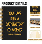 Mhfpl You Have Been a Satisfactory Co-worker Funny Black Golden 160 Pages Blank Spiral Notebook, Going Away Farewell Gifts for Leader Boss Employee, New Job Gifts Thank You for Colleague Coworker