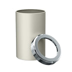 Gatco Modern Round Wastebasket, Matte Pearl and Chrome Combo - Stainless Steel Trash Can with Removable Lid, Leakproof, 3 Gallon Capacity for Bathroom, Bedroom, Kitchen, or Office