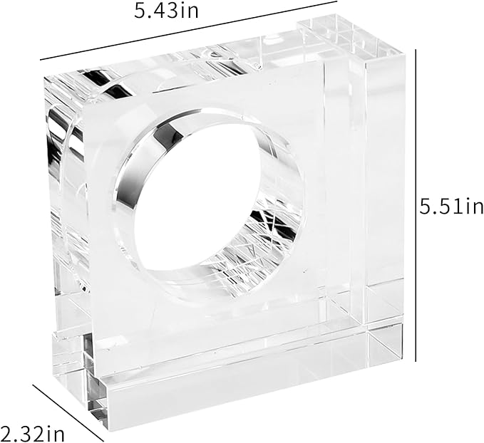 Kitcom Handmade Crystal Bookends Square, 1 Pair of Decorative Tabletop Bookends for Office, Home, Desk