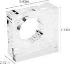 Kitcom Handmade Crystal Bookends Square, 1 Pair of Decorative Tabletop Bookends for Office, Home, Desk