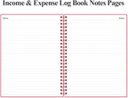 Heveboik Income & Expense Log Book - A4 Income and Expense Tracker for Small Business, Accounting Bookkeeping Tracking for Woman and Man, 8" x 10.5", Pink