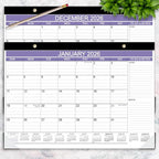 2026 Desk Calendar - Calendar 2026 from January 2026 - December 2026, Desk Calendar 2026 with to-do List, 12" x 17", Purple