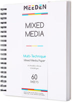 MEEDEN Mixed Media Paper Pad: 8" x 10" 112lb/165gsm Spiral Bound Mixed Media Sketchbook with DIY Cover - 60 Sheets Art Drawing Paper Sketch Pad for Artist Adults Painting Writing Sketching