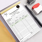 Custom Carbonless Sales Invoice Form Books for Small Business, Personalized NCR 3-Part Receipt Book with Carbon Copies, Cover Add Company Name, Address and Number Printed
