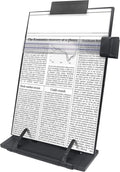 Keenjorika Desktop Document Book Holder with 7 Adjustable Positions, Black Document Holder for Desk, Paper Holder Copy Stand Holder for Speech, Paper Holder Stand for Desk Typing, Angle Adjustable