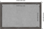 Amanti Art Grey Framed Magnetic Board 23x35 Large Vision Board for use with Magnets, 100% Metal Sheet to Display Items as Office Decor or for Home Organization in mudroom, Kitchen or Kids Room