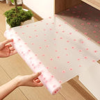Cherry Blossom Shelf Liner - Non-Adhesive Drawer & Cabinet Liner, Non-Slip Waterproof Kitchen Shelf Paper,Pink Decorative Floral Refrigerator Liner, Easy to Cut & Clean
