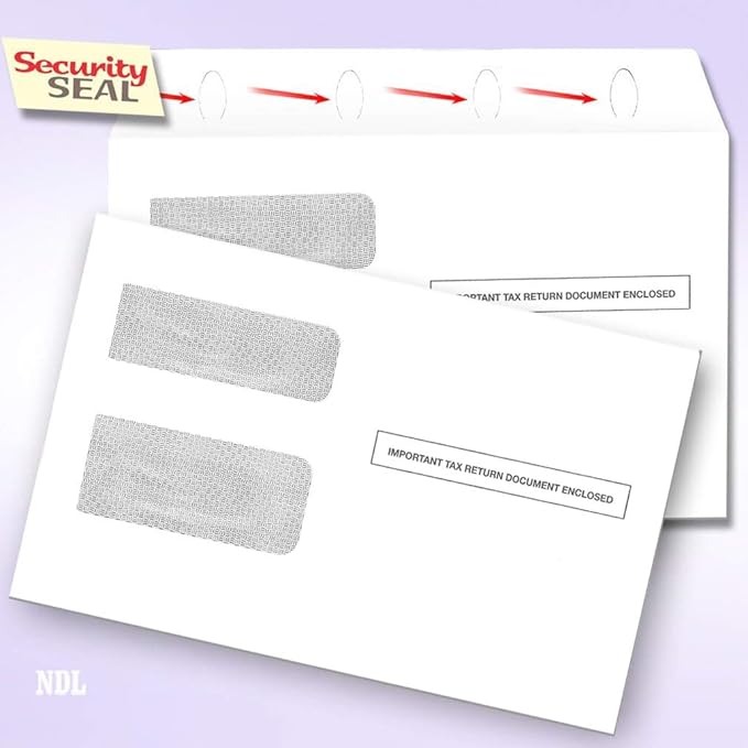 NextDayLabels - Self Seal Envelopes for 1099 Tax Forms (Pack od 100)