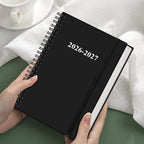 2026-2027 Planner - 18 Months Weekly & Monthly Planner from January 2026 - June 2027, Spiral Planners 2026-2027 with Elastic Closure, Inner Pocket, Medium 5.8" x 8.3", Black