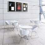 Ghent 48" x 72" 3-Door indoor Enclosed Recycled Rubber Bulletin Board, Shatter Resistant, with Lock, Satin Aluminum Frame,Black (PA34872TR-BK)-Made in the USA
