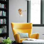 Ahaloye Gold Plug in Wall Sconces Set of 2, Modern Swing Arms Wall Lamp with Plug-in Cord Adjustable Wall Light for Bedroom Living Room (Light Source Included)
