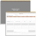 Weekly Productivity Planner - 8.5" x 11" Dashboard Desk Notepad Has 6 Focus Areas to List Tasks for Goals, Projects, Clients, Academic or Meal-Organize Your Daily Work Efficiently, 54 Weeks, Grey