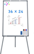 Easel Whiteboard - Magnetic Portable Dry Erase 36 x 24 Tripod Height Adjustable, 3' x 2' Flipchart Easel Stand White Board for Office (36x24 Gray)