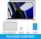 FILMEXT Privacy Screen for Macbook Pro 14 inch (2025-2021,M5 M4 M3 M2 M1), Removable Macbook pro 14.2" A3112 A3401 A2992 A2918 A2779 A2442 Privacy Laptop Screen Filter Anti-Spy/Anti-Glare/Eye Care