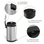 SIMPLYKLEEN Trash Can with Lid - 30 Liter/8 Gallon Round Stainless Steel Trash Can with Odor Protection Kitchen Garbage Cans with Soft-Close Foot Pedal Step Bin for Bathroom Home Kitchen Office
