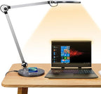 Buanick Desk Lamp,Led Architect Desk Lamp,Desk Lamps for Home Office,Table lamp with Wireless Charger & Adjustable Swing Arm,Touch Control, 3 Lighting Mode,5 Brightness,Eye-Caring Office Lamp