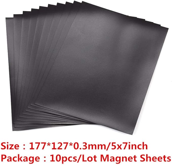 10 Pack Sturdy Clear Plastic Envelope Storage Pockets & 10Pack Rubber Soft Magnet Sheet for Cutting Dies Stencil Crafting Die Cuts Stamps Storage Sets Great for Stamper Crafter Porjects 0.5mm