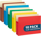 Blue Summit 10 Expanding File Pockets, Accordion File Folders Letter Size, 5.25” Expandable Pockets, Assorted Colors