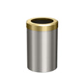 Gatco Modern Round Wastebasket, Satin Nickel and Brushed Brass Combo - Stainless Steel Trash Can with Removable Lid, Leakproof, 3 Gallon Capacity for Bathroom, Bedroom, Kitchen, or Office