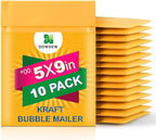Kraft Bubble Mailers [10 Pack] Mailing Packing Envelopes #00 (5" x 9")