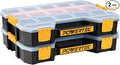 POWERTEC Stackable Tool Box Organizer with Removable Dividers - 17 Compartments, Interlocking, Portable Design, 2-Pack (72118-P2)