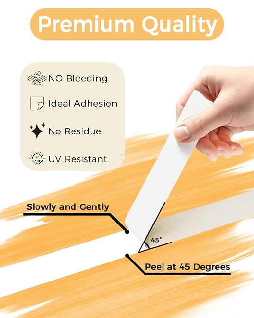 SWRT Masking Tape 1 Inch x 55 Yards – 4 Rolls (220 Yards Total), Strong Adhesive, Easy Tear, Clean Removal Painter’s Tape for Painting, Labeling, Crafts, Home & Office, White