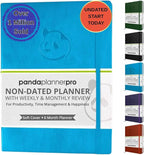Panda Planner Pro A4 Daily Planner 2026 – 6 Month Academic & Daily Monthly Planner, Large 8.5x11 Undated Calendar & Weekly Layouts, Study Planner, Goal Setting, Habit Tracker & Productivity Organizer – Cyan Blue