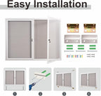 48x36 Inch Lockable Enclosed Bulletin Board, Weather-Resistant Outdoor Noticeboard with 2 Locking Doors, Wall-Mounted Silver Aluminum Frame & Grey Felt Presentation Board