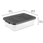 Sterilite 24-Pack Modular Stacker Box, Durable Clear Plastic Storage Bins with Latching Lids, 40 Quart - Stackable Organizing Container Boxes for Closet, Bathroom, and Office