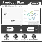 Two Pocket Portfolio Folders, PANDRI 60 Pack 3 Hole Punched 2 Pocket Folders for 3 Ring Binder, Letter Size Paper File Folder for School Office Home Business, Black