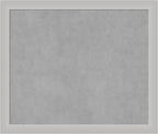 Amanti Art Silver Framed Magnetic Board 23x27 Medium Vision Board for use with Magnets, 100% Metal Sheet to Display Items as Office Decor or for Home Organization in mudroom, Kitchen or Kids Room